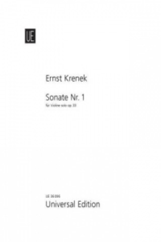 Tiskovina Sonate Nr. 1 op. 33 für Violine solo Ernst Krenek