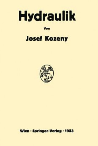 Knjiga Hydraulik Josef Kozeny