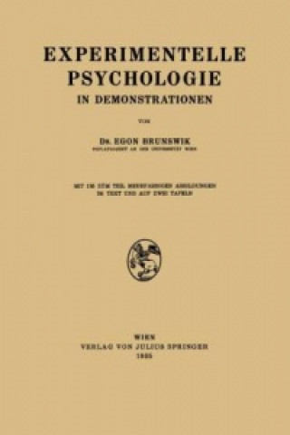 Carte Experimentelle Psychologie in Demonstrationen Egon Brunswik