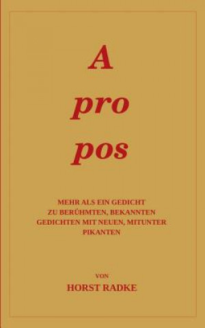 Kniha Apropos Horst Radke