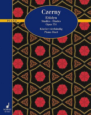 Kniha Etüden op.751, für Klavier (4-händig) Carl Czerny