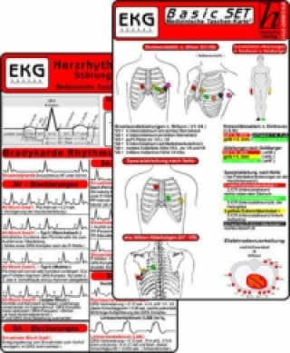 Carte EKG Basic Set (2er Set) - Herzrhythmusstörungen, EKG Auswertung - Medizinische Taschen-Karte 