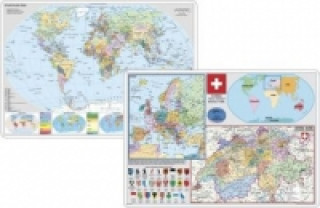 Hra/Hračka Stiefel Schweiz und Europa in der Welt. Stiefel Staaten der Erde, DUO-Schreibunterlage 