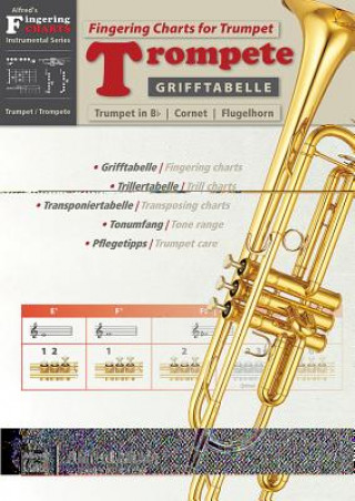 Tiskovina Grifftabelle Trompete / Fingering Charts for Trumpet, für Trompete in Bb, Kornett und Flügelhorn Bernhard Schumacher