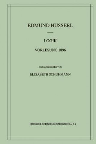 Kniha Logik Vorlesung 1896 Edmund Husserl