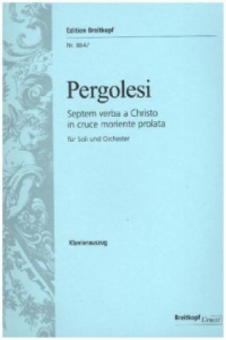 Kniha Septem verba a Christo in cruce moriente prolata (Klavierauszug) Giovanni Battista Pergolesi