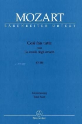 Tiskovina Cosi fan tutte KV 588, Klavierauszug Wolfgang Amadeus Mozart
