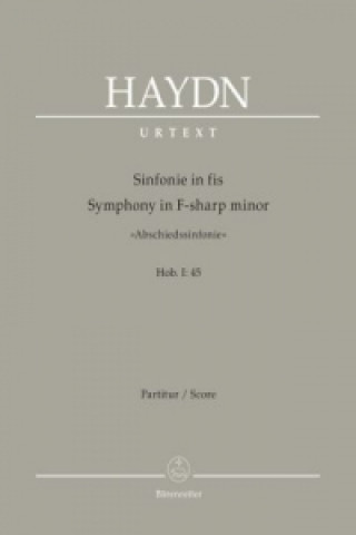 Tiskanica Sinfonie Nr. 45 in fis-Moll "Abschiedssinfonie", Partitur Joseph Haydn