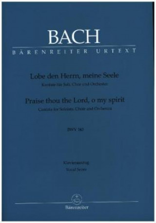 Materiale tipărite Lobe den Herrn, meine Seele BWV 143, Klavierauszug Johann Sebastian Bach