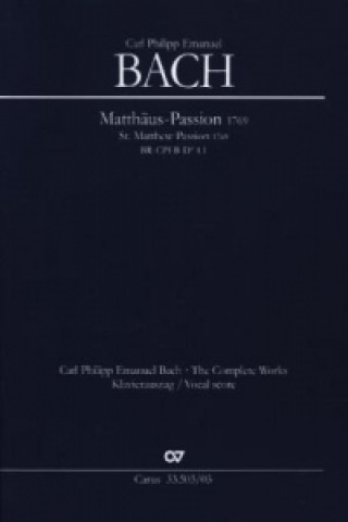 Tiskanica Passions-Musik nach dem Evangelisten Matthäus (Klavierauszug) Carl Philipp Emanuel Bach