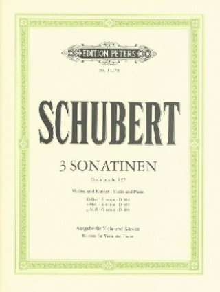 Materiale tipărite 3 Sonatinen op.posth.137 D-Dur / D 384, a-Moll / D 385, g-Moll / D 408, Ausgabe für Viola und Klavier Franz Schubert