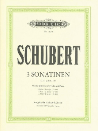 Prasa 3 Sonatinen op.posth.137 D-Dur / D 384, a-Moll / D 385, g-Moll / D 408, Ausgabe für Viola und Klavier Franz Schubert