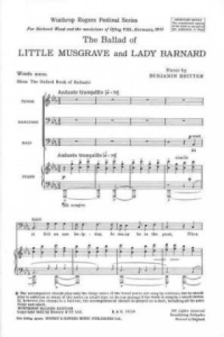 Materiale tipărite The Ballad of Little Musgrave and Lady Barnard, Chorpartitur Benjamin Britten