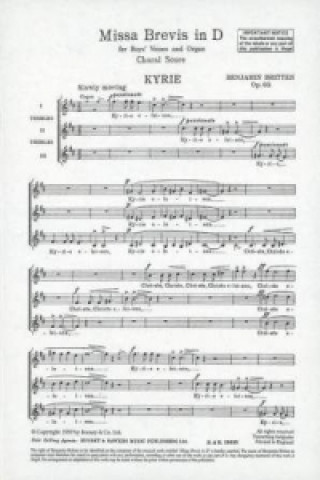 Tiskovina Missa Brevis in D Benjamin Britten