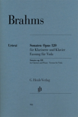 Kniha Brahms, Johannes - Klarinettensonaten op. 120 Johannes Brahms