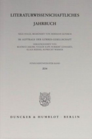 Kniha Literaturwissenschaftliches Jahrbuch. Bd.55/2014 Béatrice Jakobs