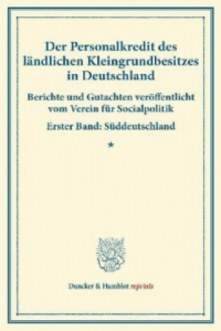 Carte Der Personalkredit des ländlichen Kleingrundbesitzes in Deutschland. 
