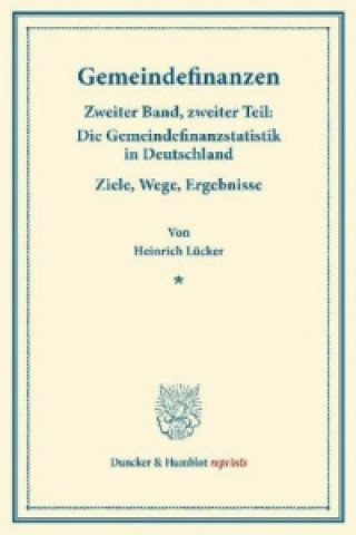 Kniha Gemeindefinanzen. Heinrich Lücker