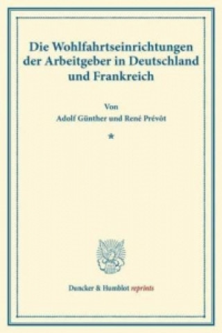 Buch Die Wohlfahrtseinrichtungen der Arbeitgeber in Deutschland und Frankreich. Adolf Günther