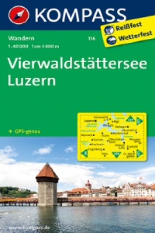 Materiale tipărite KOMPASS Wanderkarte 116 Vierwaldstätter See, Luzern 1:40.000 