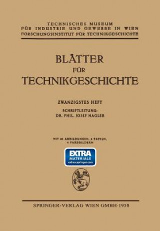 Buch Blatter Fur Technikgeschichte Dr. Phil. Josef Nagler