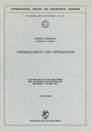 Knjiga Controllability and Optimization Angelo Marzollo