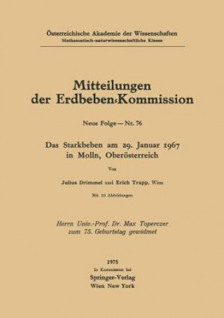 Kniha Das Starkbeben Am 29. Januar 1967 in Molln, Oberoesterreich J. Drimmel