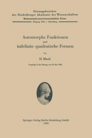 Kniha Automorphe Funktionen Und Indefinite Quadratische Formen Hans Maass