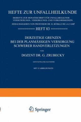 Kniha Derzeitige Grenzen Bei Der Planmassigen Versorgung Schwerer Handverletzungen Gottlieb Zrubecky