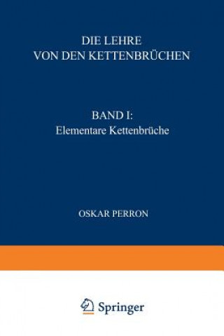 Kniha Die Lehre Von Den Kettenbr chen Oskar Perron