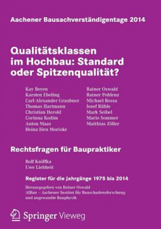 Book Aachener Bausachverstandigentage 2014 Rainer Oswald