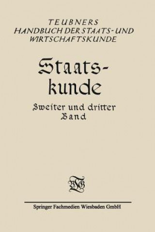 Kniha Staatskunde G. Bäumer