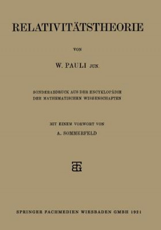 Könyv Relativitatstheorie W. Pauli