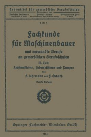 Buch Fachkunde Fur Maschinenbauer K. Uhrmann