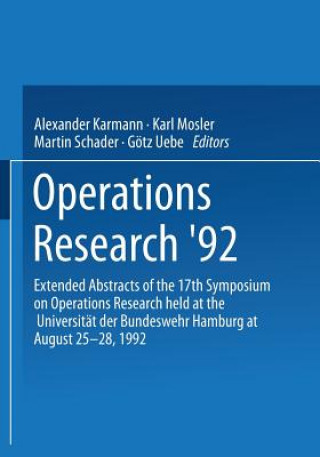 Kniha Operations Research '92 Alexander Karmann