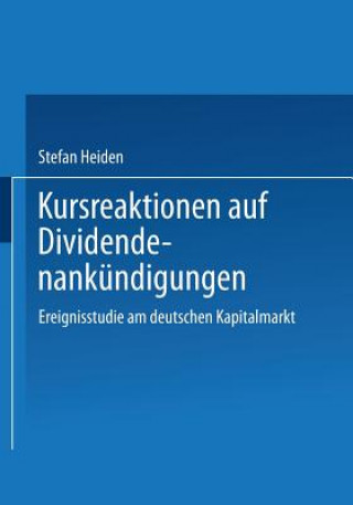 Książka Kursreaktionen Auf Dividendenankundigungen Stefan Heiden