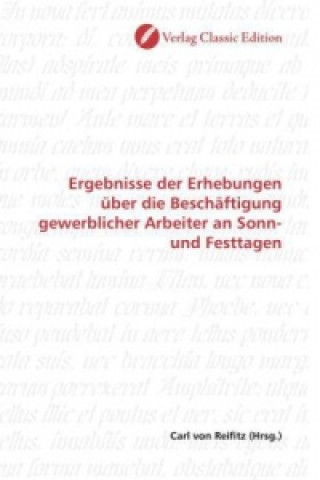 Kniha Ergebnisse der Erhebungen über die Beschäftigung gewerblicher Arbeiter an Sonn- und Festtagen Carl von Reifitz