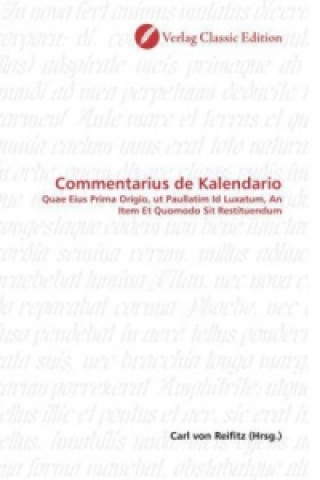 Könyv Commentarius de Kalendario Carl von Reifitz