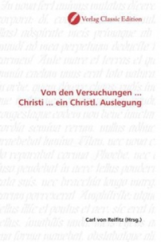 Carte Von den Versuchungen ... Christi ... ein Christl. Auslegung Carl von Reifitz