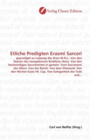 Carte Etliche Predigten Erasmi Sarceri Carl von Reifitz