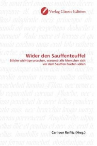 Libro Wider den Sauffenteuffel Carl von Reifitz