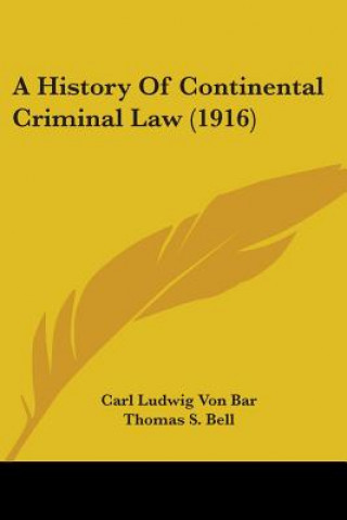 Könyv History Of Continental Criminal Law 