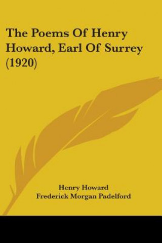 Carte Poems Of Henry Howard, Earl Of Surrey 