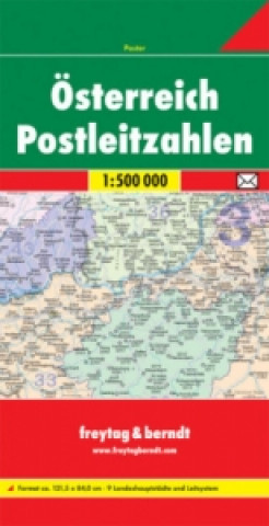 Tlačovina Austria Postcode Map 