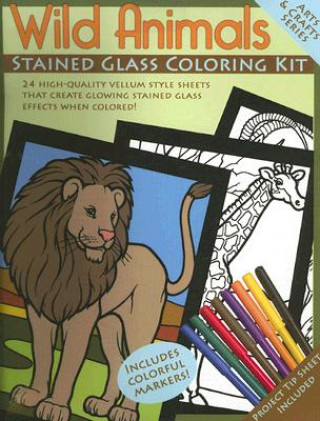 Kniha Wild Animals Stained Glass Coloring Kit Dover