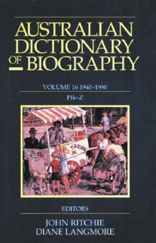 Kniha Australian Dictionary of Biography V16 
