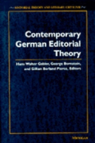 Book Contemporary German Editorial Theory Hans Walter Gabler