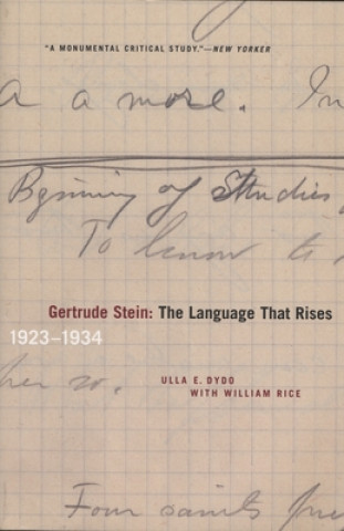 Book Gertrude Stein Ulla E. Dydo