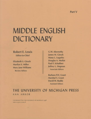 Kniha Middle English Dictionary  Fascicle V.1 