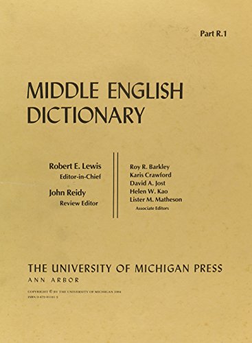 Könyv Middle English Dictionary 